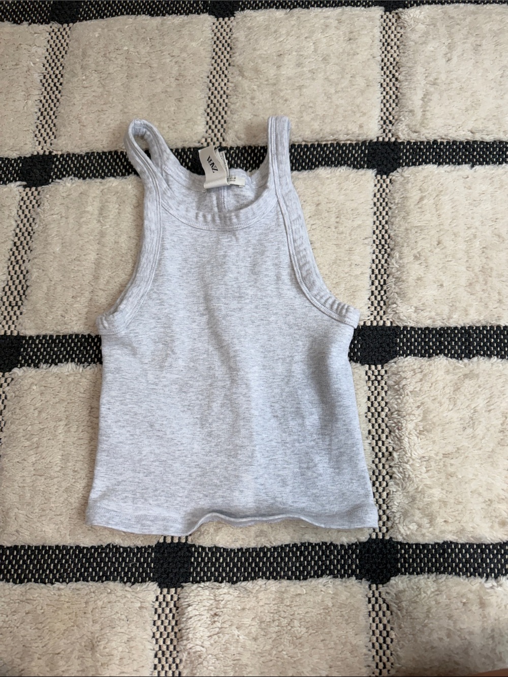 Zara Light Gray Ribbed Tank Top